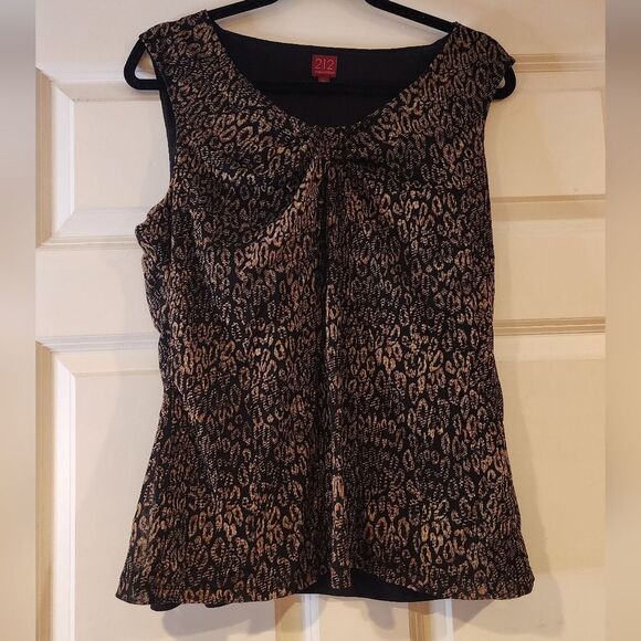 212 Collection stretchy animal print sleeveless blouse XL - Picture 1 of 4
